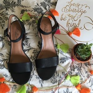 Never worn black sandals