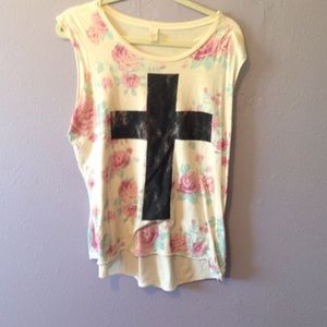 A cross shirt.