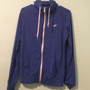 NEW blue zip up Nike hoodie