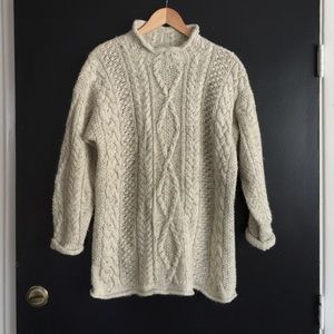 Vintage wool blend cable knit oversized sweater