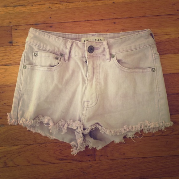 lavender high waisted denim shorts