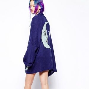 Wildfox white label moon & stars slouch cardigan