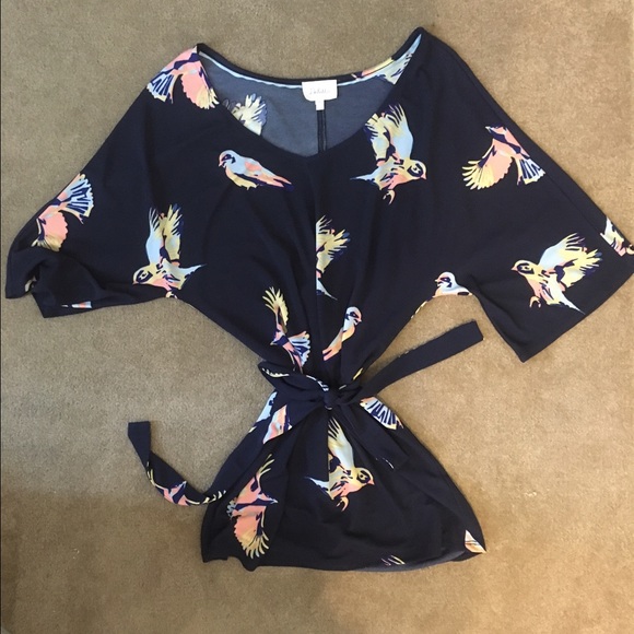 Anthropologie Tops - Tropical bird print blouse