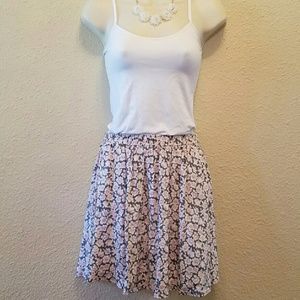 NWOT Hollister Gray and Pink Floral Skater Skirt