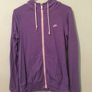 Light purple Nike zip up hoodie