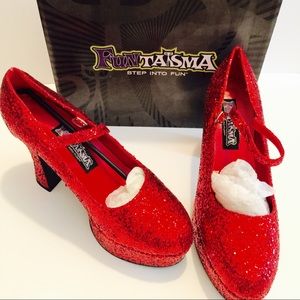 Red Glittered Heels / Pumps