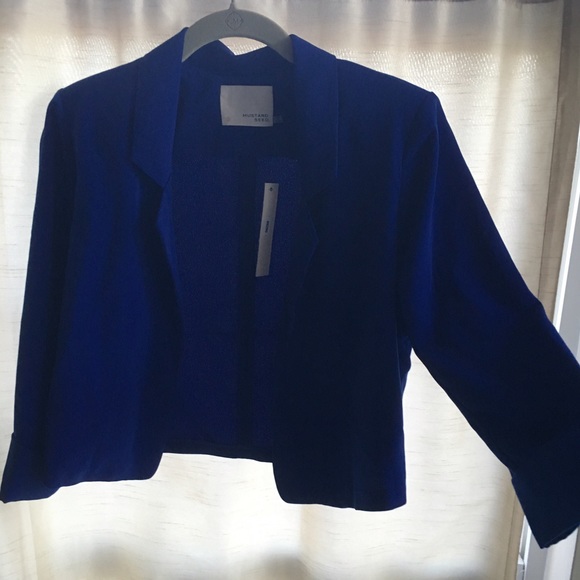 cropped blue blazer
