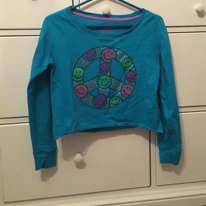 Justice Blue Studded Crop Sweatshirt