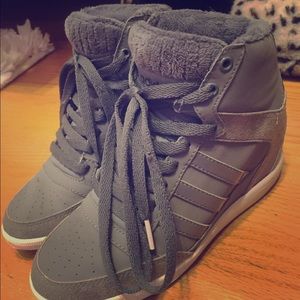 Grey adidas wedges