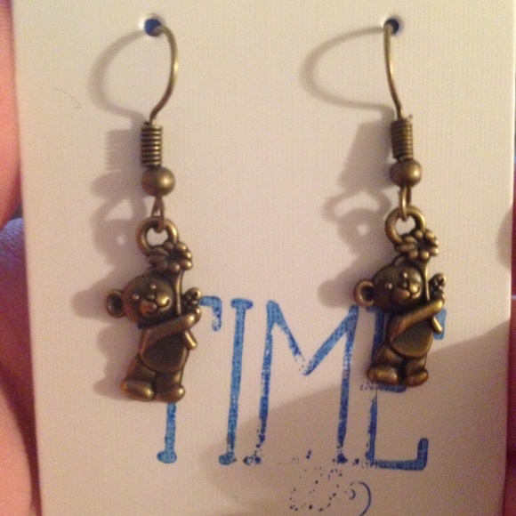 Handmade teddy bear earrings