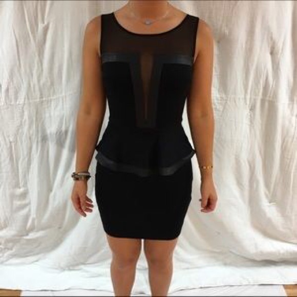 Express Faux Leather Peplum Dress