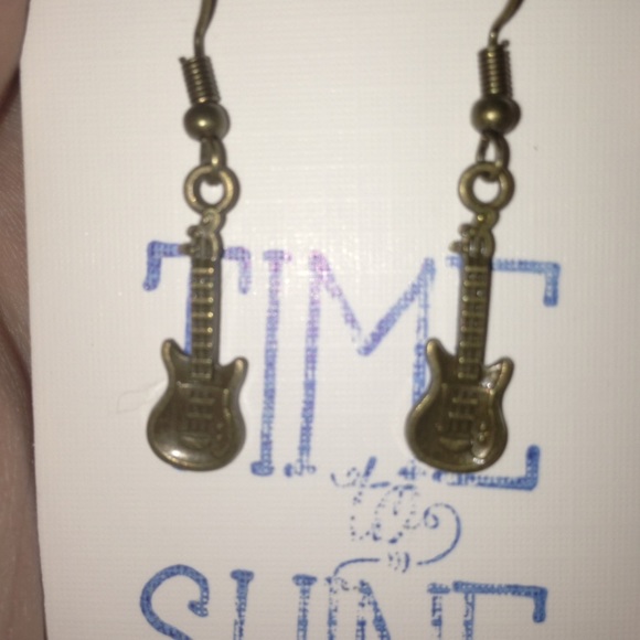 Handmade guitar earrings