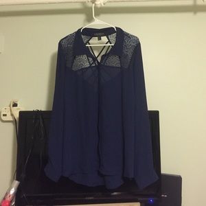 Plus size cut out man tailored shirt