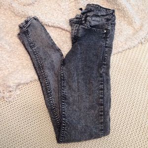 Black Acid Wash High Waisted Jeans
