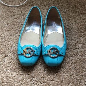 Michael Kors Fulton Mocs 8.5 Aquamarine Leather