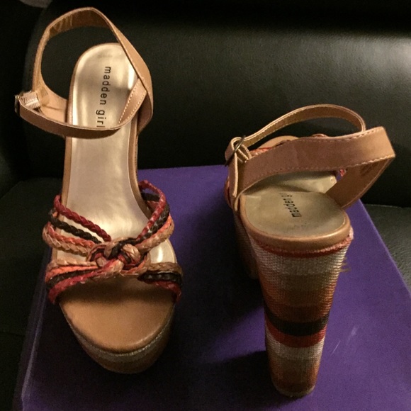 Multi color, leather knot chunky heal - Picture 2 of 4