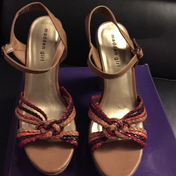 Multi color, leather knot chunky heal - Picture 3 of 4