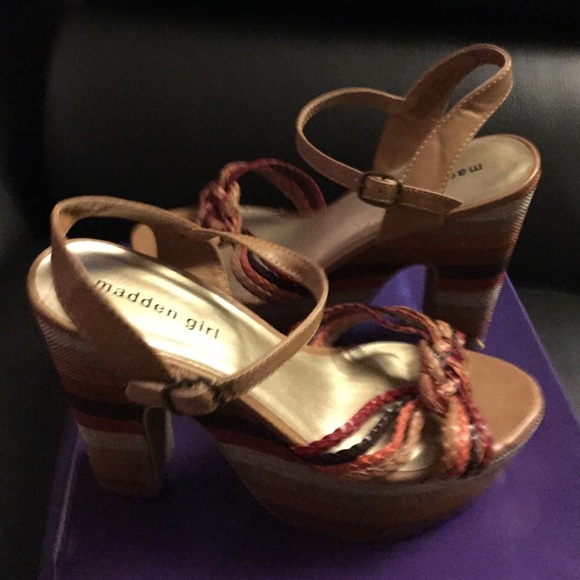 Multi color, leather knot chunky heal - Picture 4 of 4