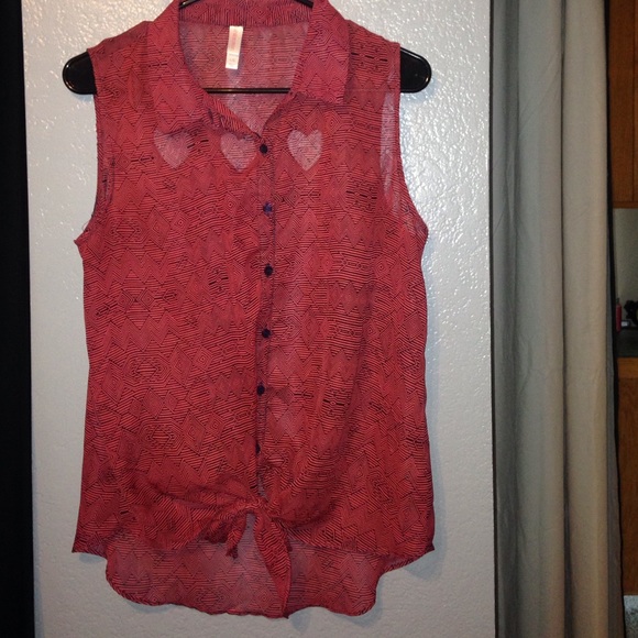 Flowy, dark red and black shirt
