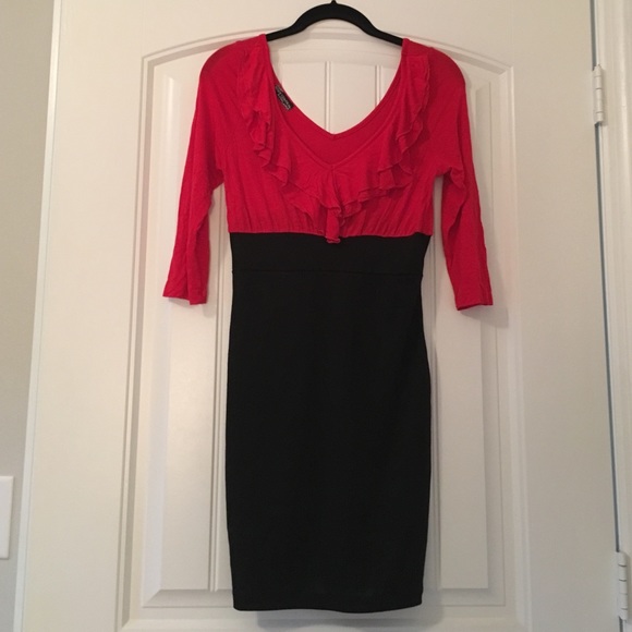 Red and Black Body Central Dress