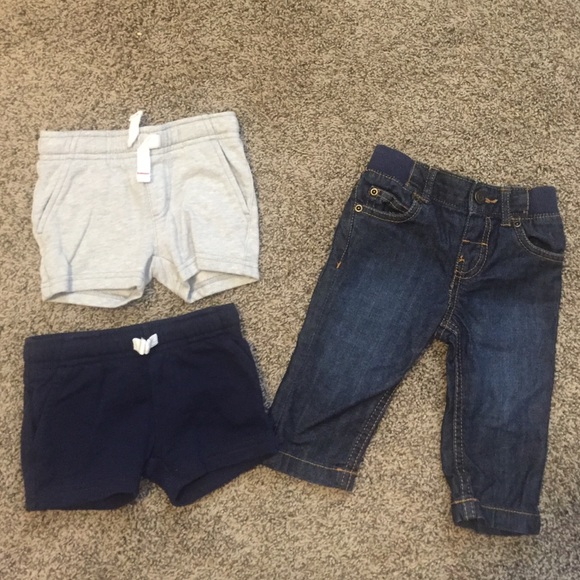 2 Shorts and 1 Pair Carters Bottoms- Size 6 mo.