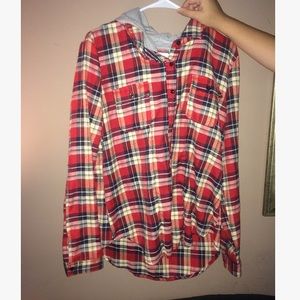 Red hooded flannel