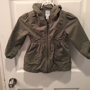 Old Navy 5t olive jacket with ruffle pocket