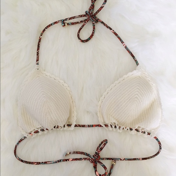 White Crochet Bikini Top