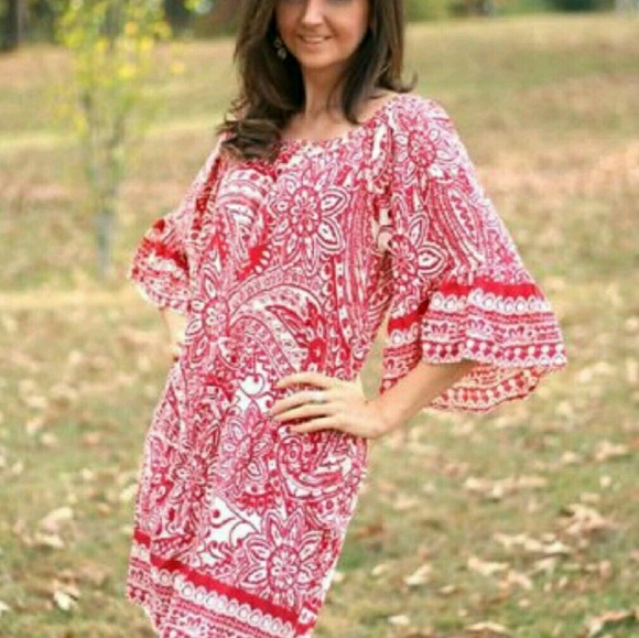 Umgee red paisley dress, size small