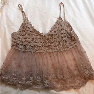 Tobi lace blush top