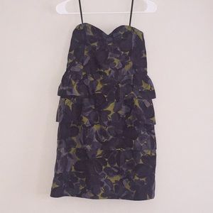 Strapless Tiered Ruffle Flowered J.Crew Dress