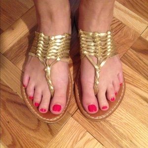 GAP gold leather sandals, size 8