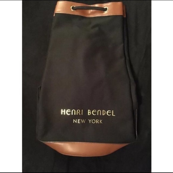 Henri Bendel Backpack Blackcanvasbrownleather - image 2