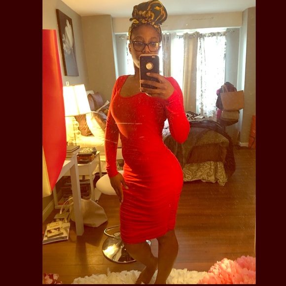 Red holiday express dress