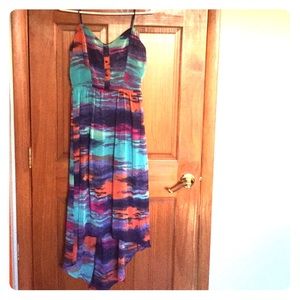 High-low multicolor dress