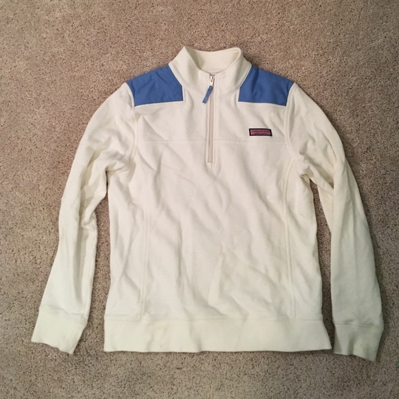 White and Blue vineyard vines shep shirt