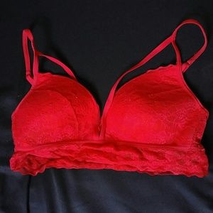 Red lace PINK bralette