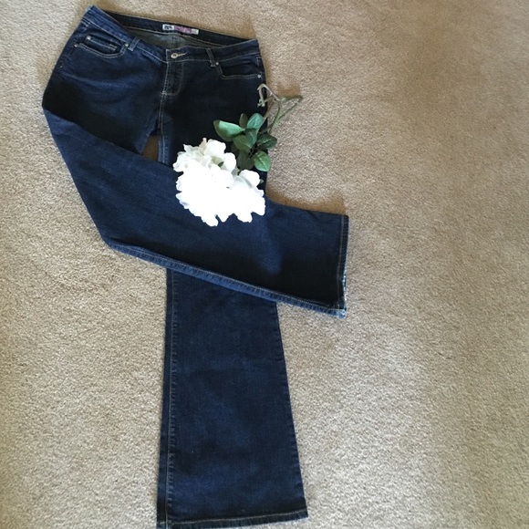 ANCHOR BLUE LOW SLUNG STRETCH BOOT CUT JEANS