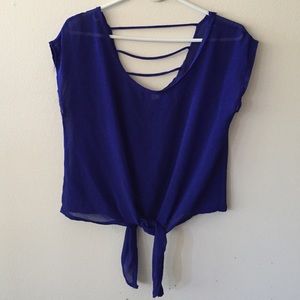 Dark blue see-trough top