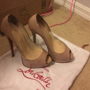Authentic Christian Louboutins lady peep patent!