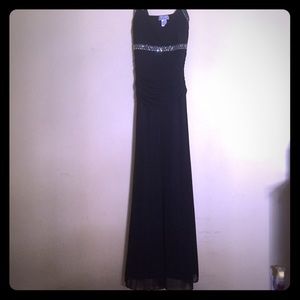 Flowy black gown with studded details