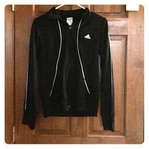 Adidas black zip up sweatshirt