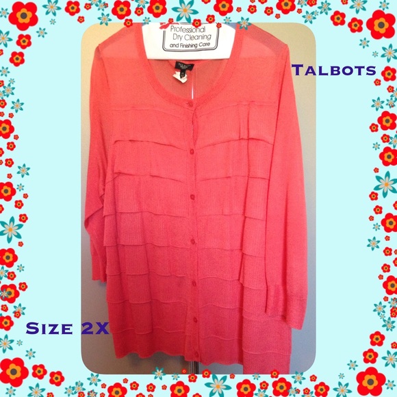 Talbots 2X Shutter Pleat Cardigan
