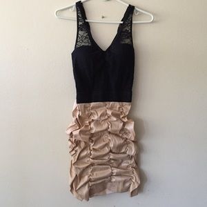 Black and gold fitted dress