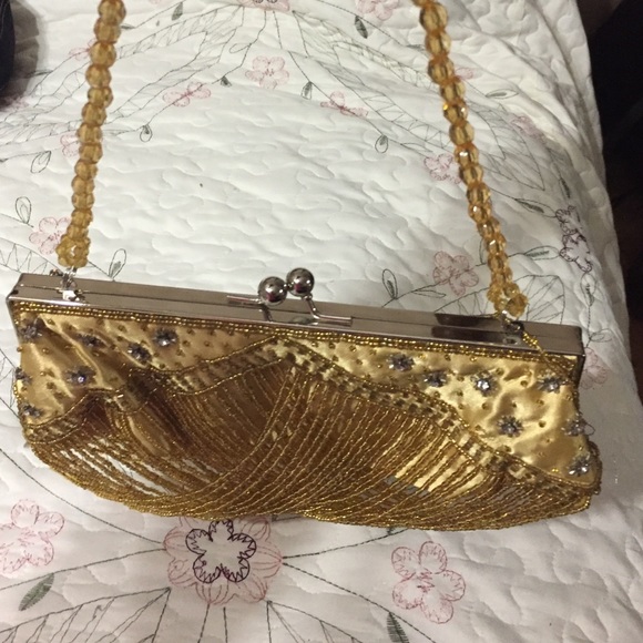 Gold evening purse