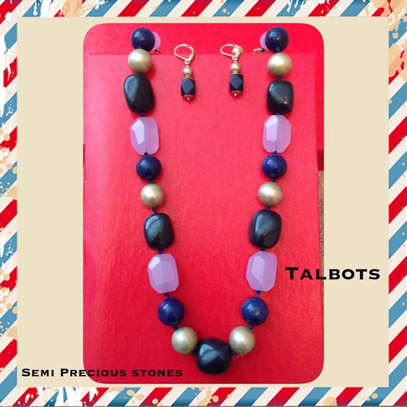 Talbots Semi Precious Necklace & Earings