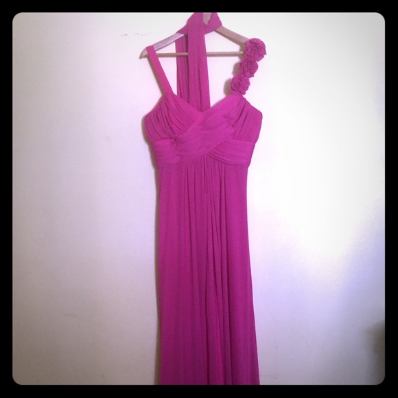 Pink long gown with matching shawl