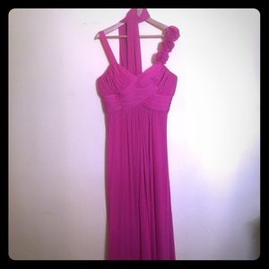 Pink long gown with matching shawl