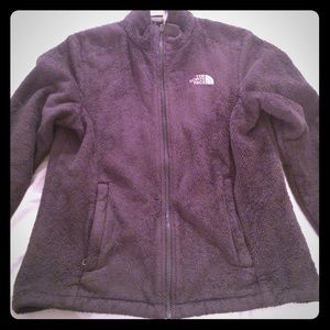 Charcoal Gray fuzzy North Face jacket size medium