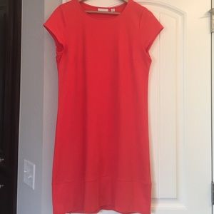Coral/Orange dress with cap sleeves